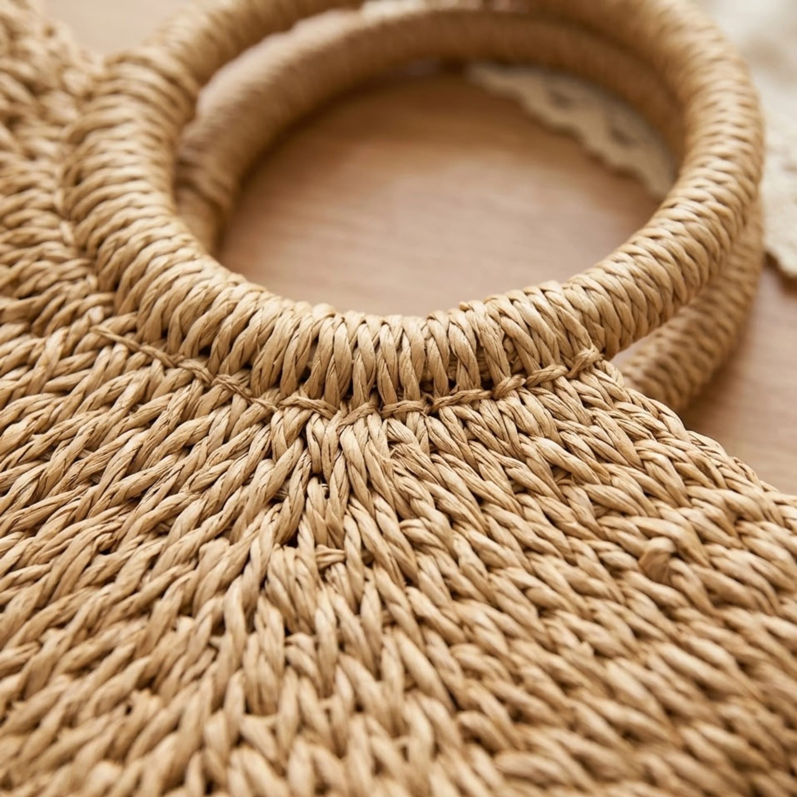 Moon-Shaped Handmade Straw Beach Tote – Sustainable Bag - Image 5