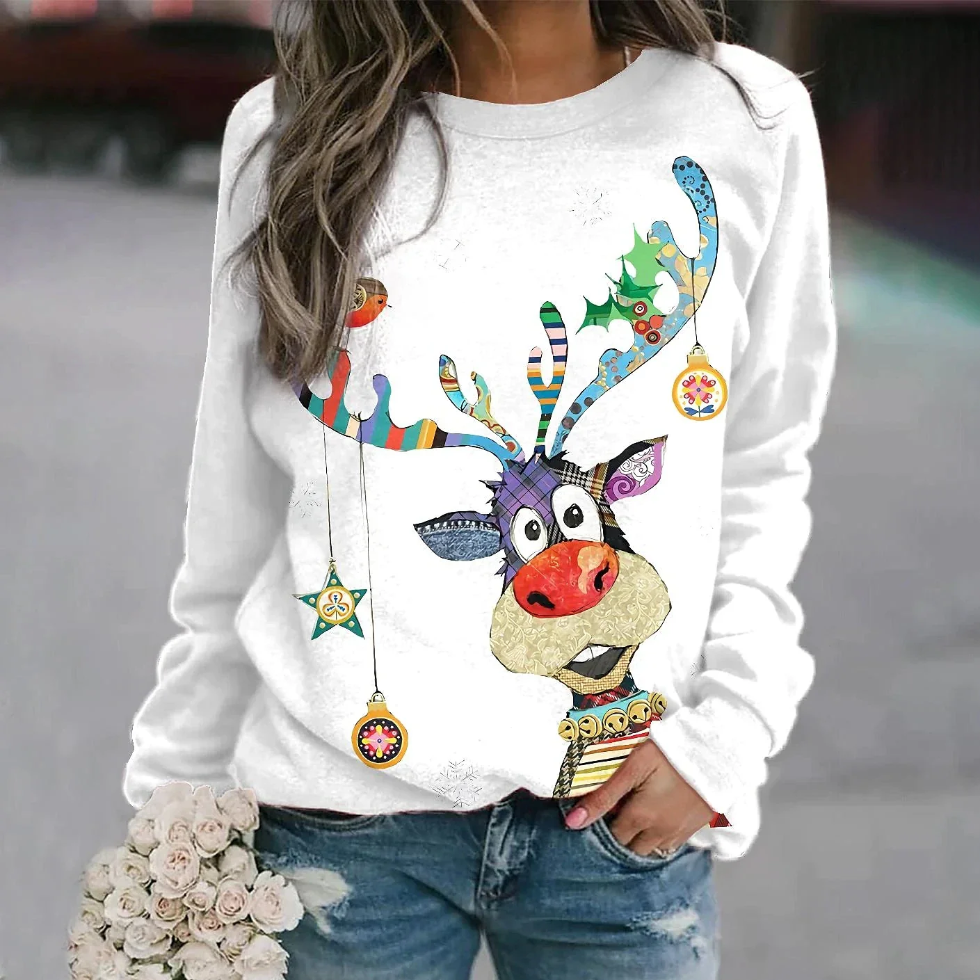 Multicolour Reindeer Sweater - Image 16