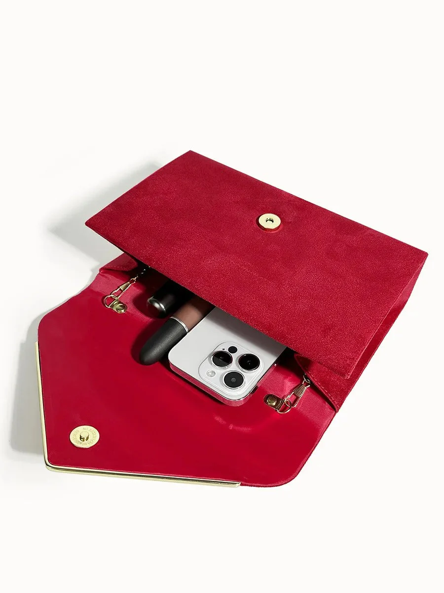 Noctura Suede Velvet Envelope Clutch - Image 11