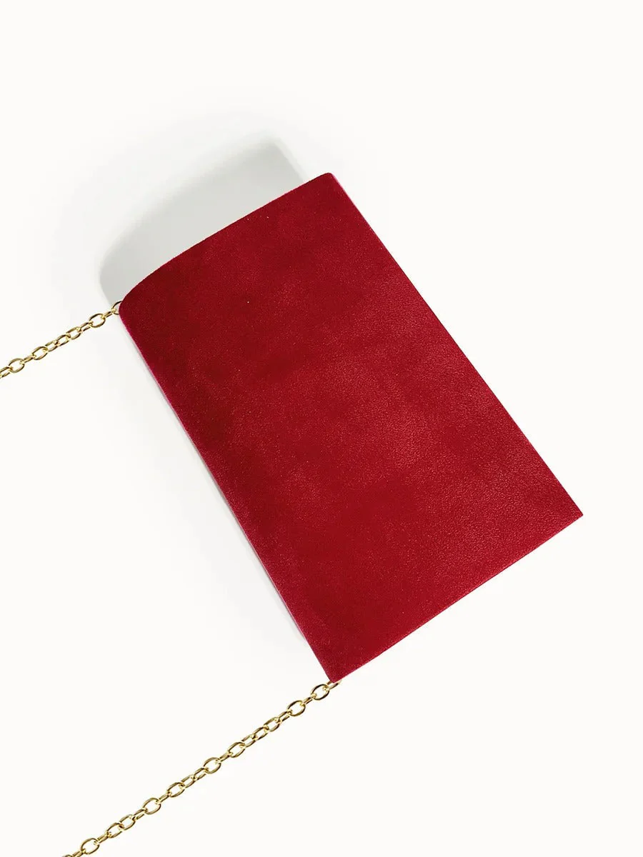 Noctura Suede Velvet Envelope Clutch - Image 12