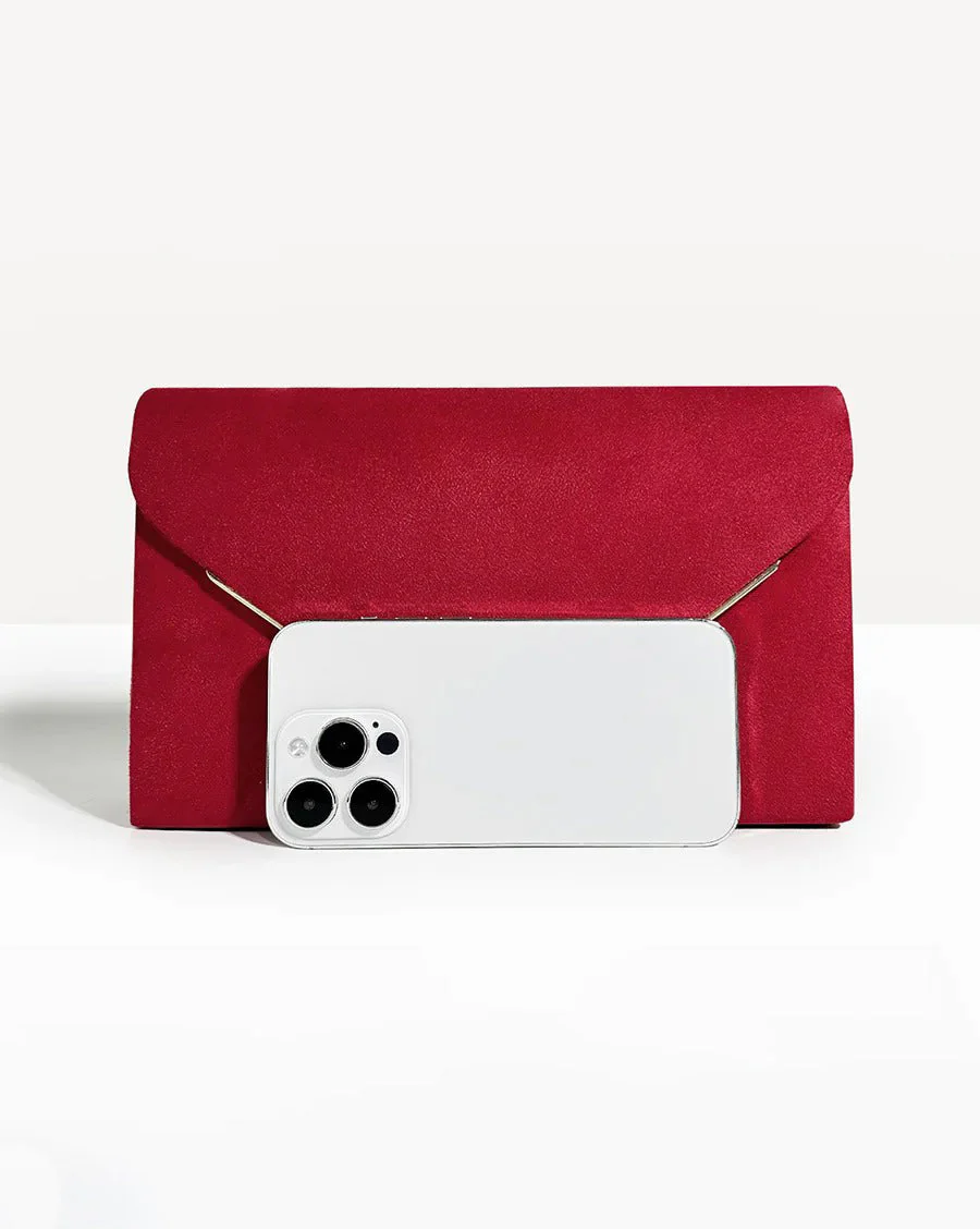 Noctura Suede Velvet Envelope Clutch - Image 13