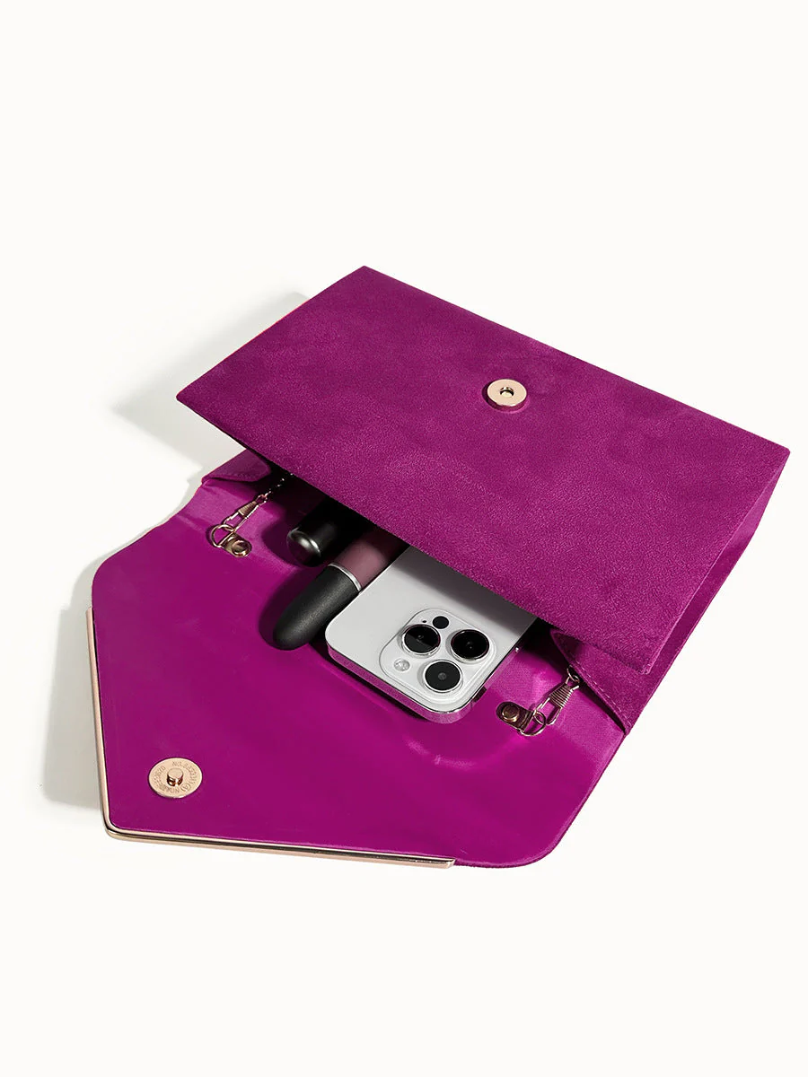 Noctura Suede Velvet Envelope Clutch - Image 15