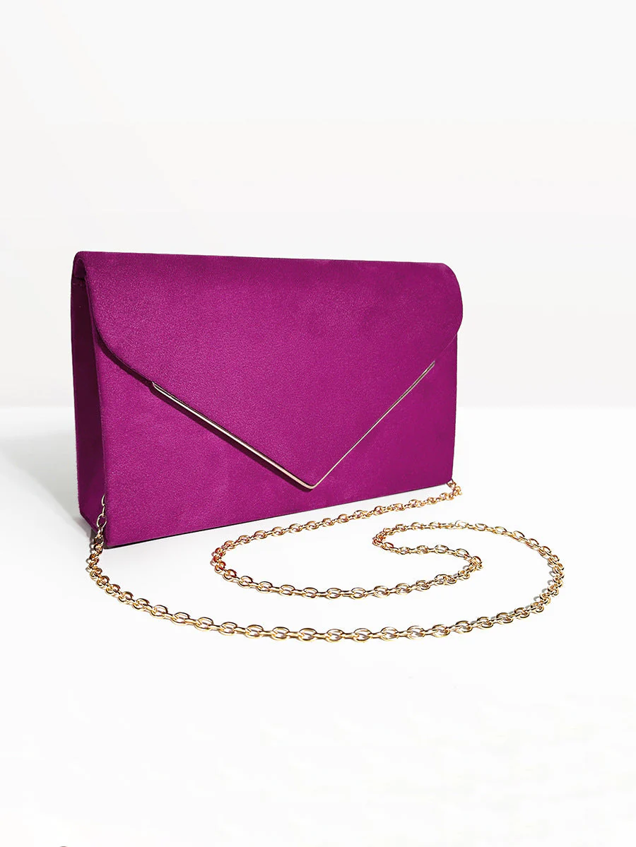 Noctura Suede Velvet Envelope Clutch - Image 16