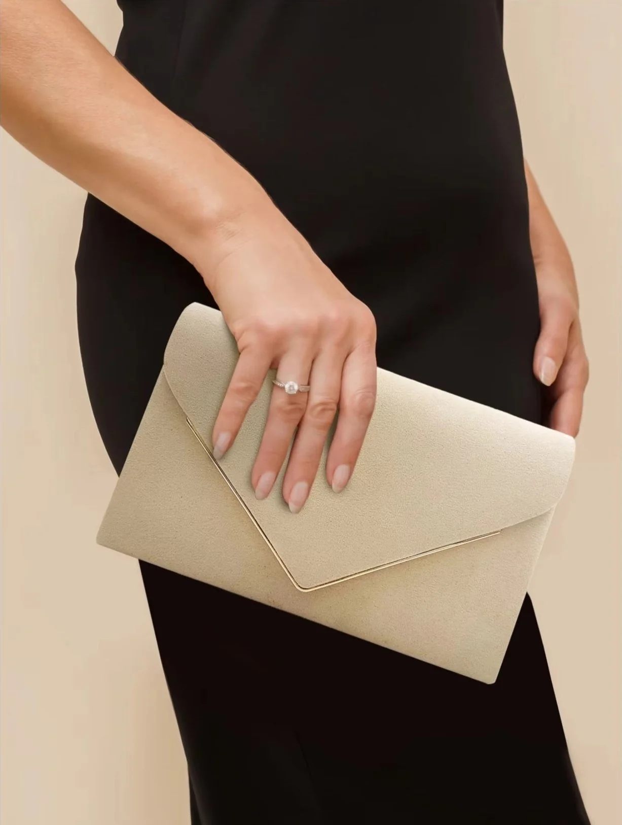 Noctura Suede Velvet Envelope Clutch - Image 21