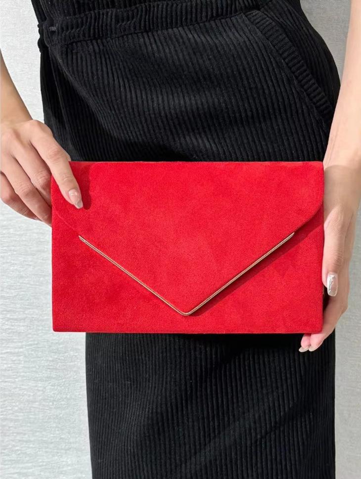 Noctura Suede Velvet Envelope Clutch - Image 22