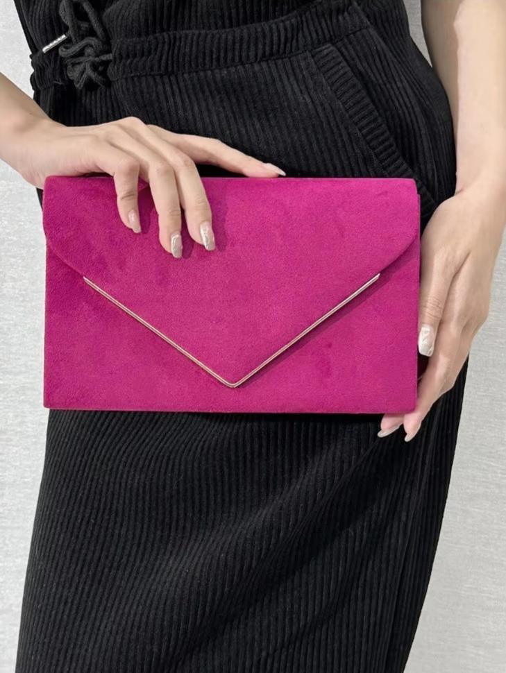 Noctura Suede Velvet Envelope Clutch - Image 23