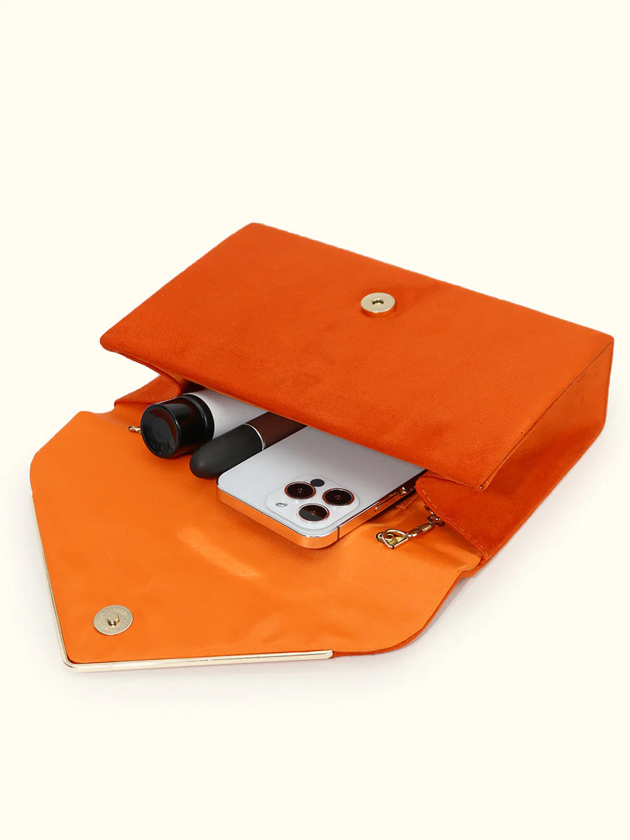 Noctura Suede Velvet Envelope Clutch - Image 8