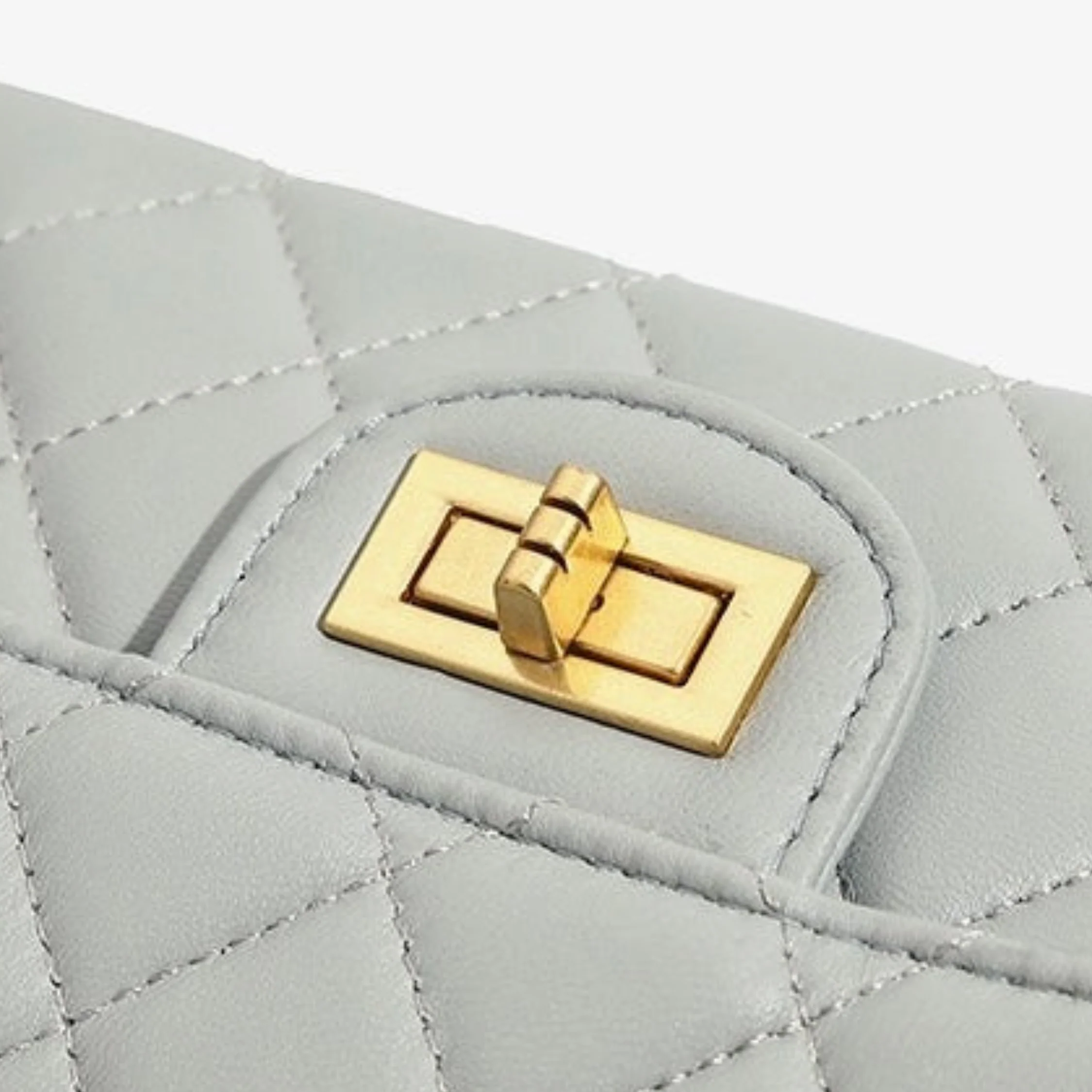 Olythéa Genuine Leather Quilted Chain Shoulder Crossbody Bag - Image 10
