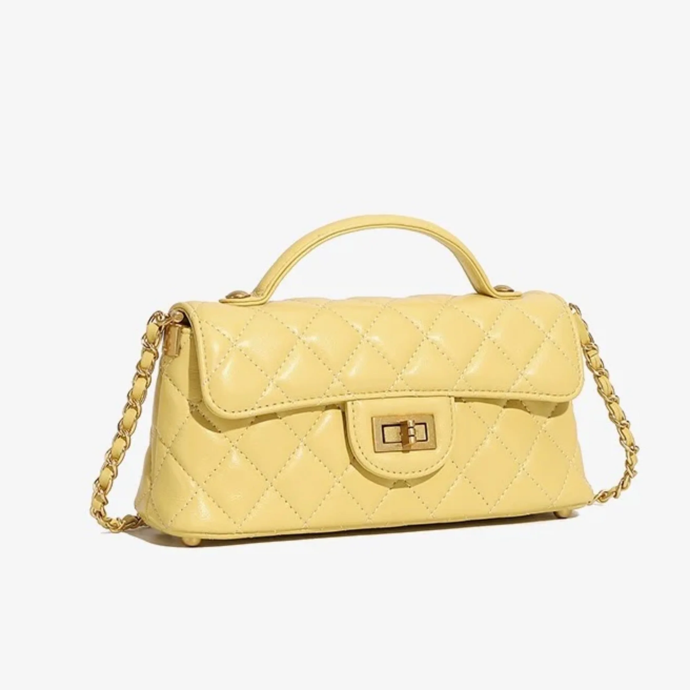 Olythéa Genuine Leather Quilted Chain Shoulder Crossbody Bag - Image 3