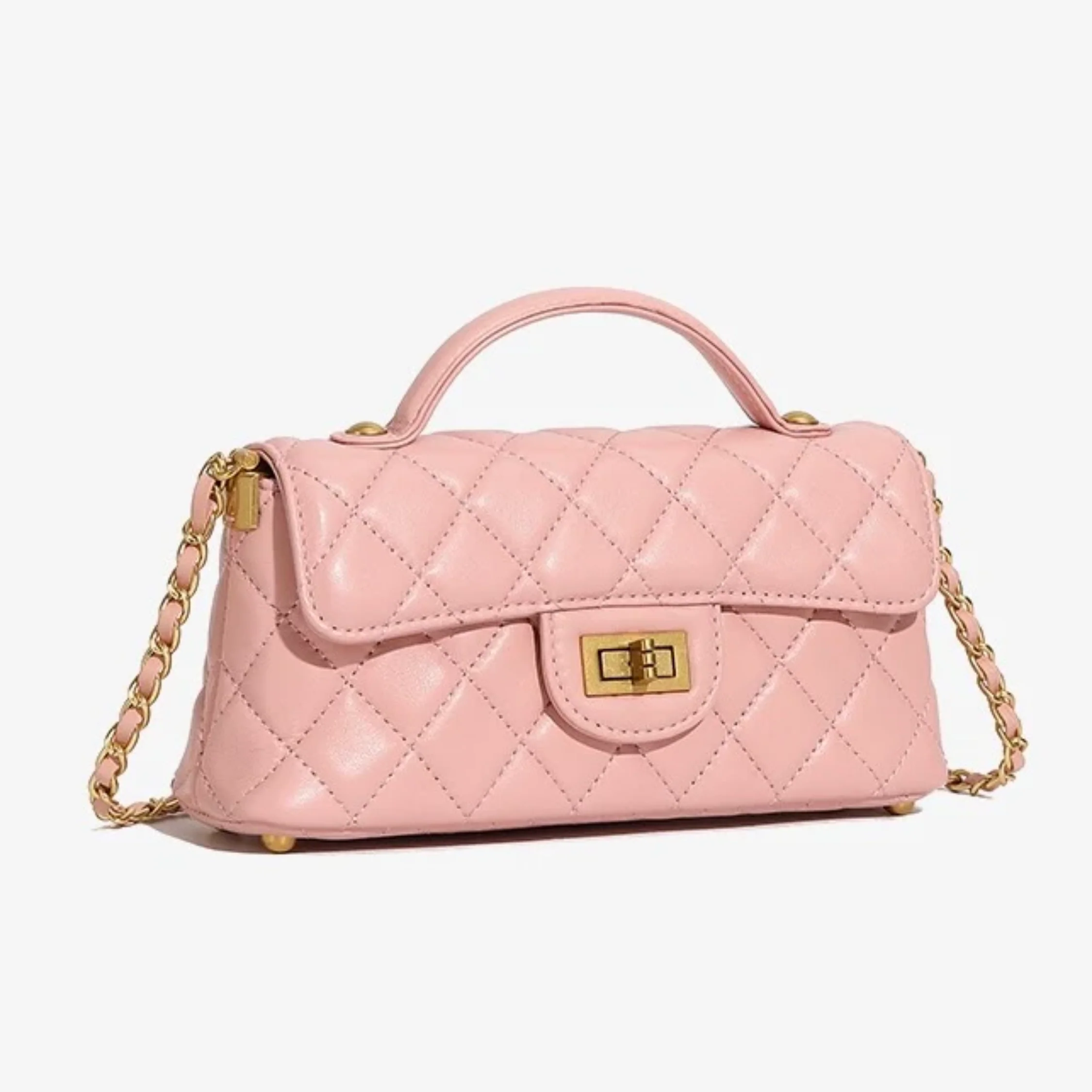 Olythéa Genuine Leather Quilted Chain Shoulder Crossbody Bag - Image 5