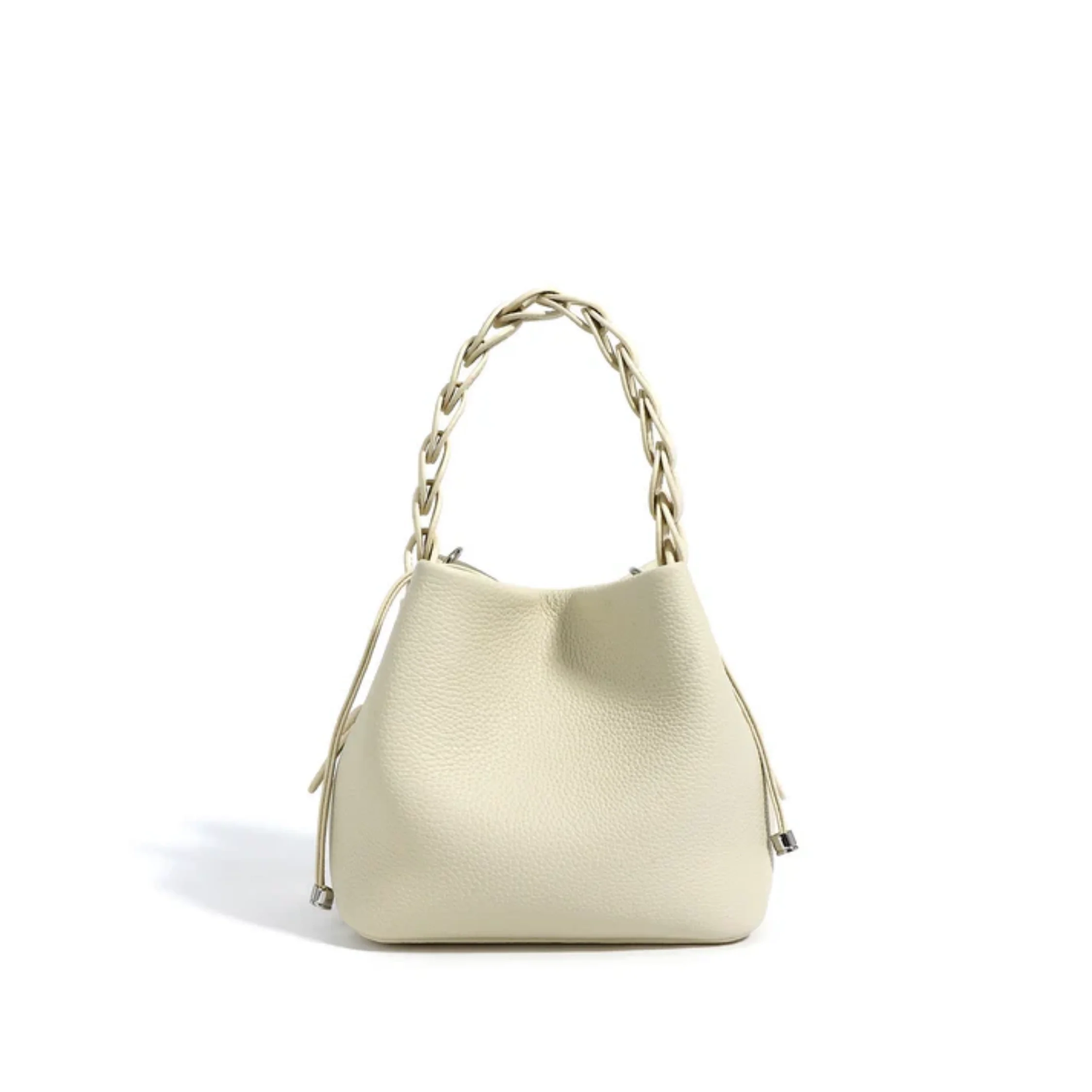 Olythéa Genuine Top-Grain Leather Bucket Bag - Image 4