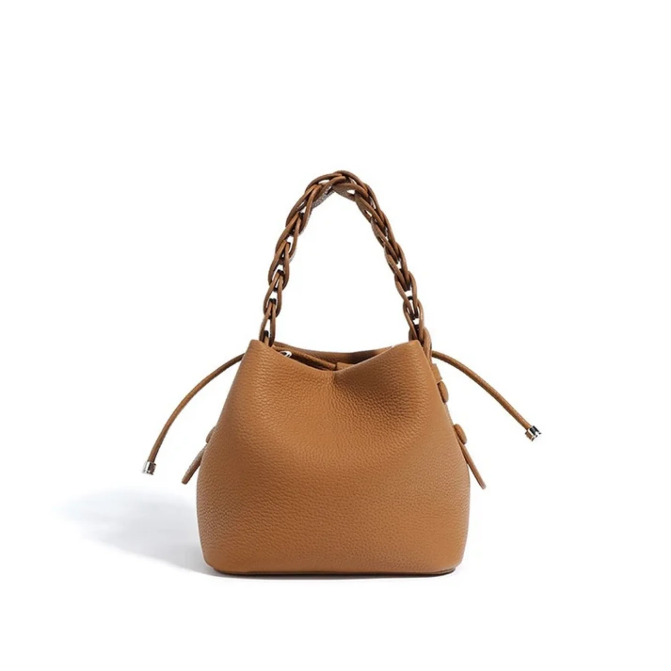 Olythéa Genuine Top-Grain Leather Bucket Bag - Image 6