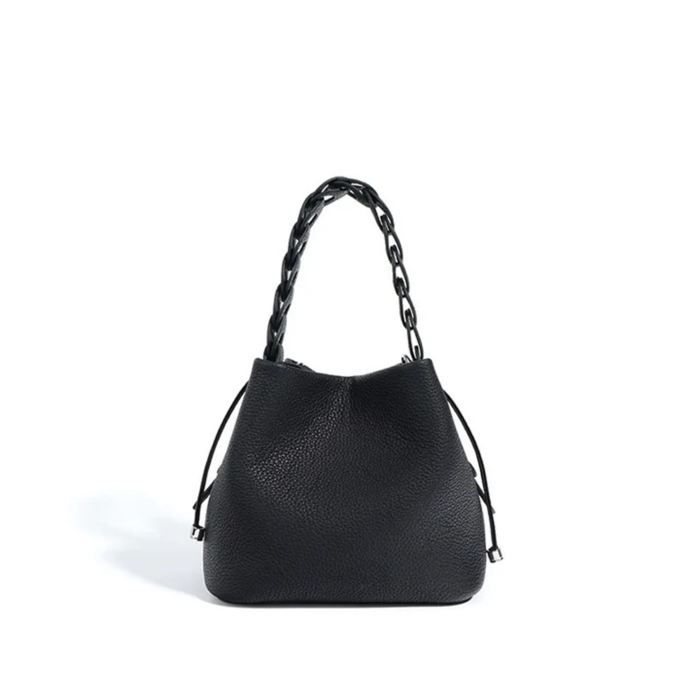 Olythéa Genuine Top-Grain Leather Bucket Bag - Image 7