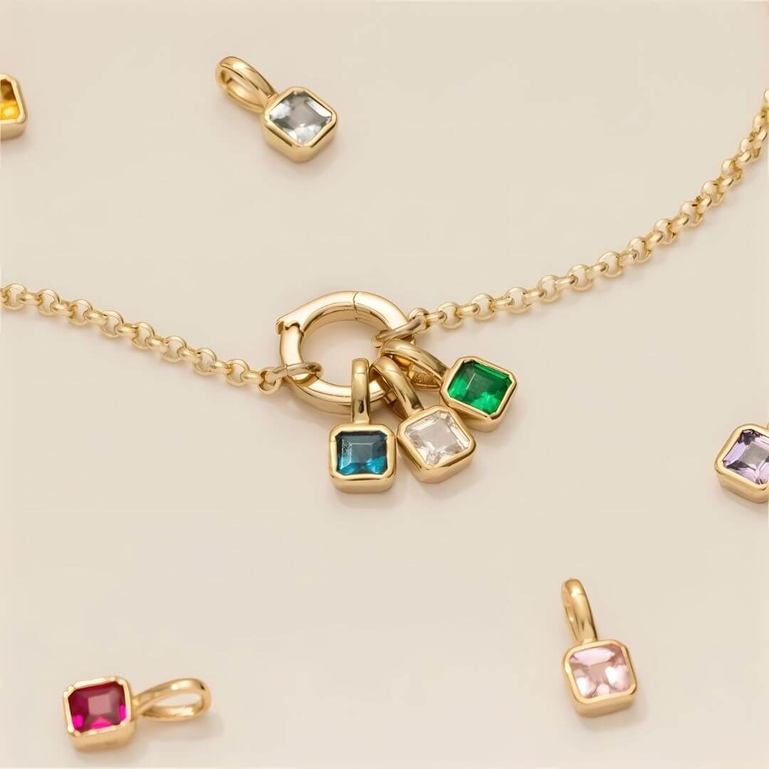 Personalized Aria Birthstone Necklace – Custom Birthstone Pendant for a Personal Touch - Image 2