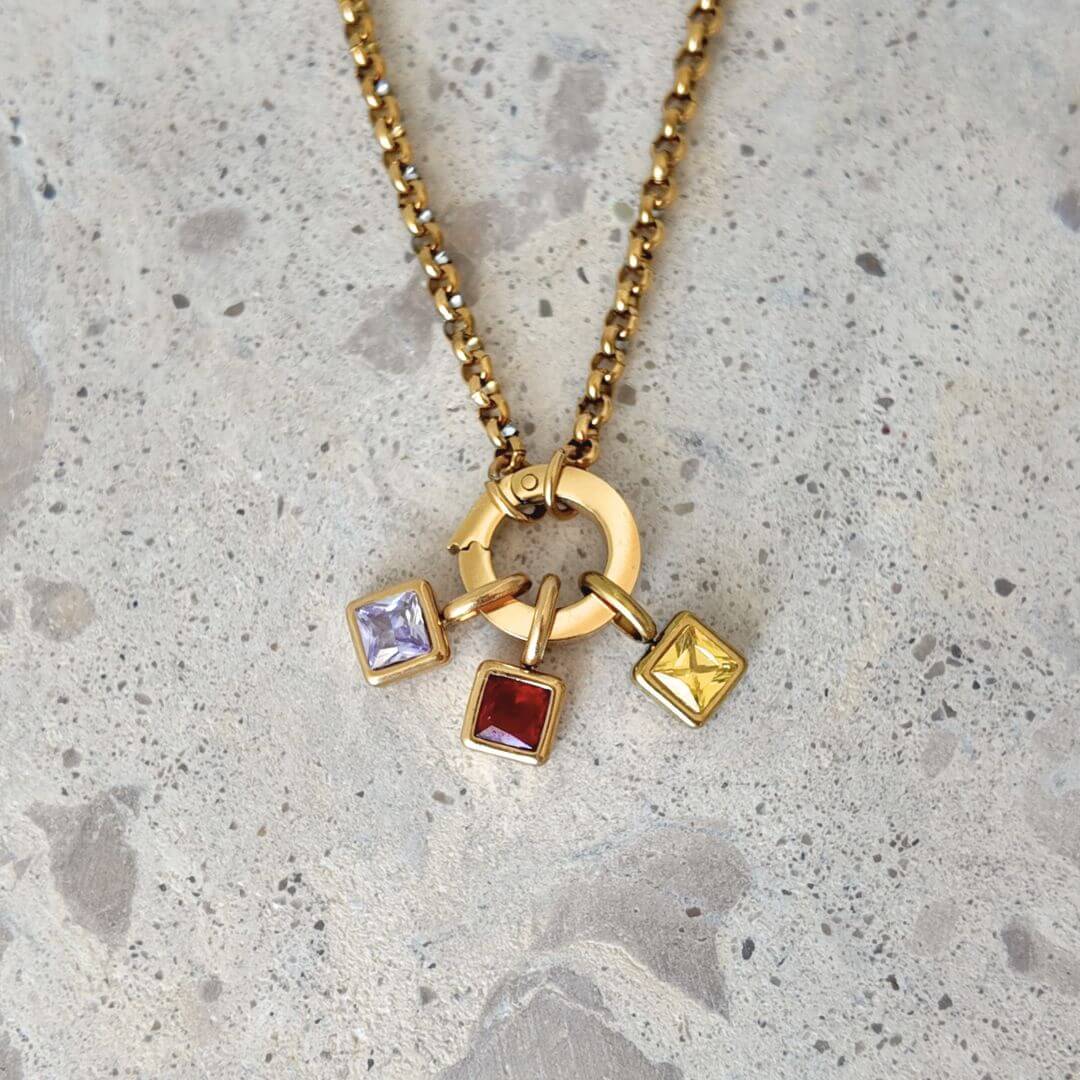 Personalized Aria Birthstone Necklace – Custom Birthstone Pendant for a Personal Touch - Image 3