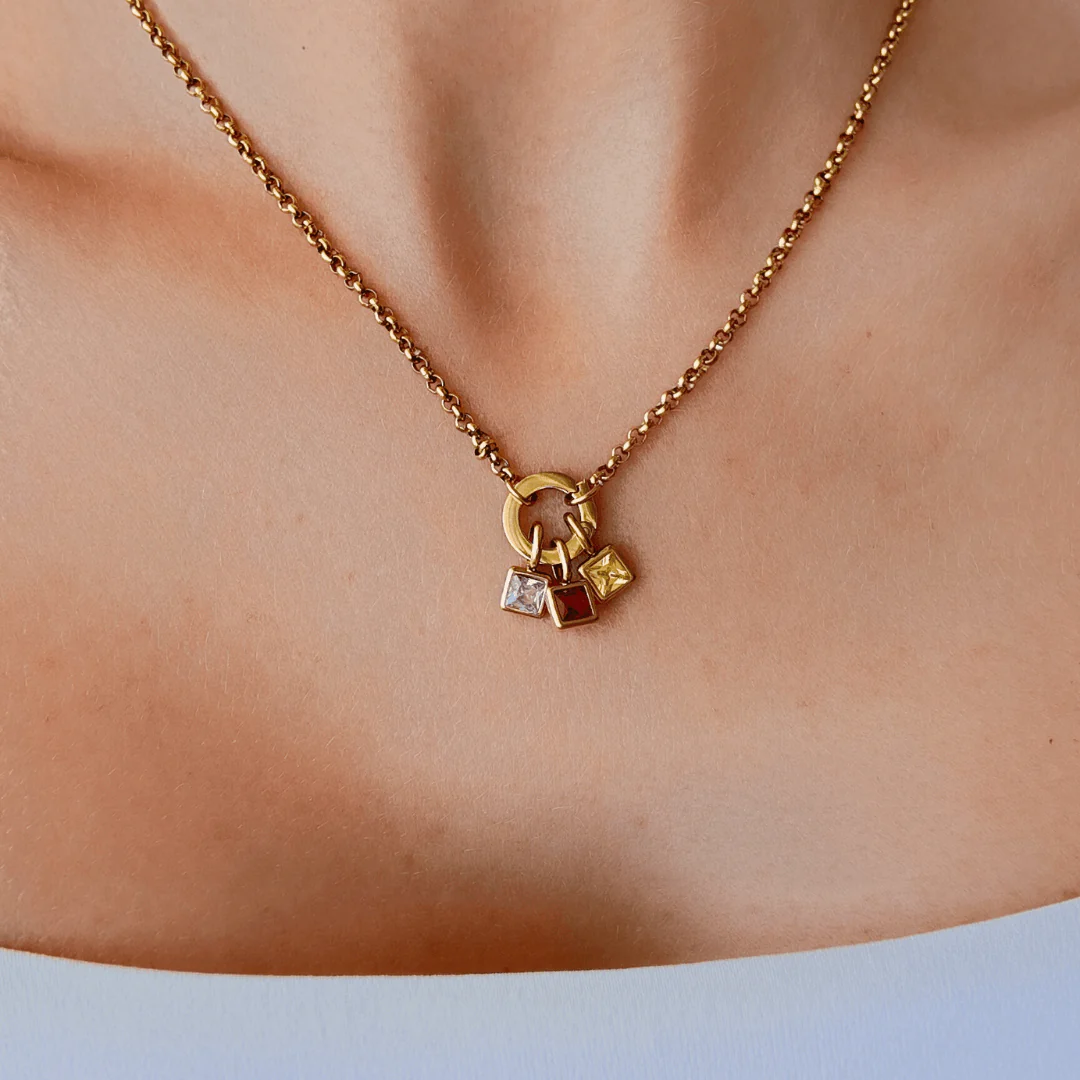 Personalized Aria Birthstone Necklace – Custom Birthstone Pendant for a Personal Touch - Image 5