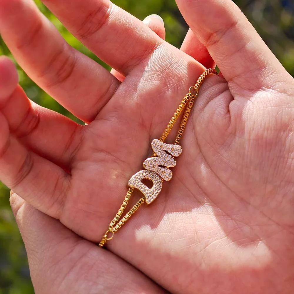 Personalised Bubble Initial Bracelet– Playful Custom Jewelry Gift - Image 2