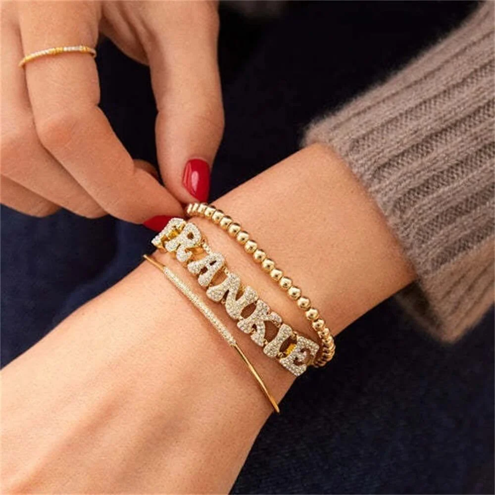 Personalised Bubble Initial Bracelet– Playful Custom Jewelry Gift - Image 5
