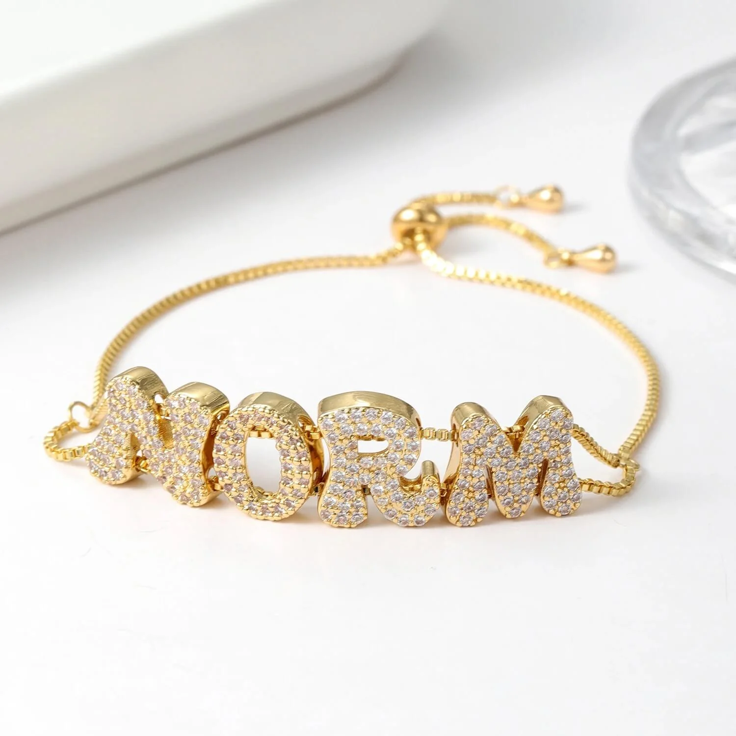 Personalised Bubble Initial Bracelet– Playful Custom Jewelry Gift - Image 6