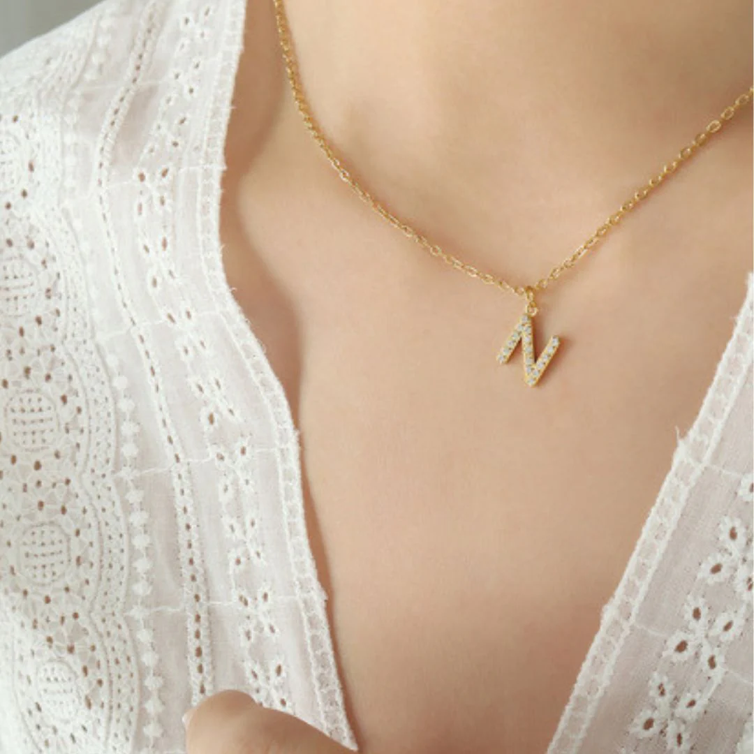 Personalized Briella Diamond Initial Necklace - Image 3