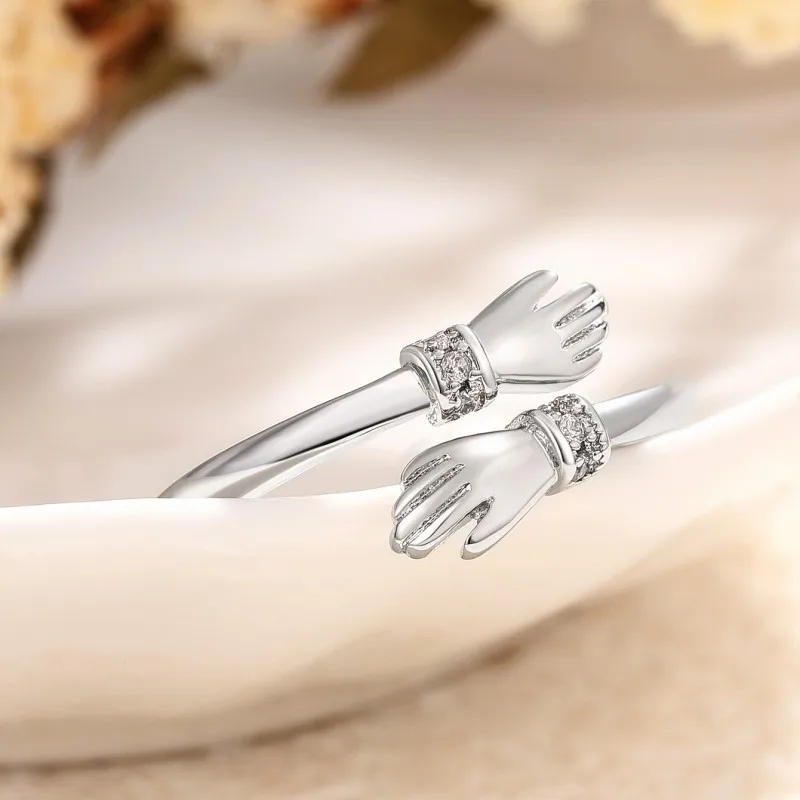 Diamond Hand Hug Ring - Image 4