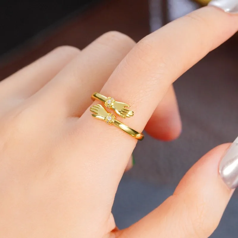 Diamond Hand Hug Ring - Image 5