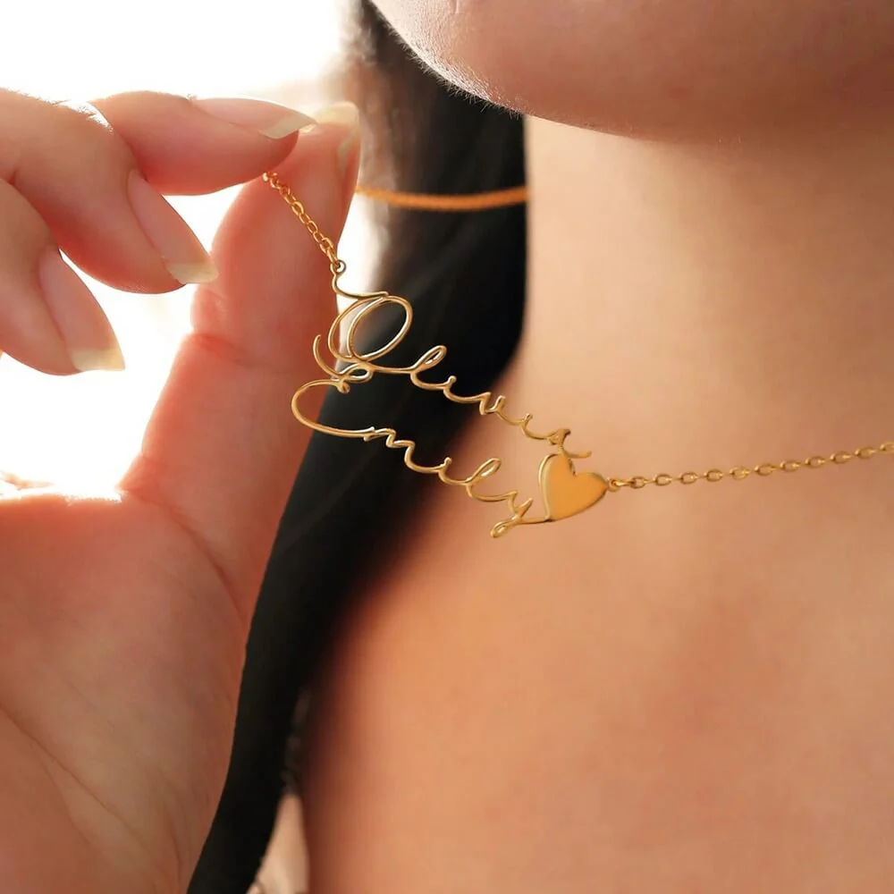 Custom Heart Name Necklace – Personalized Gift for Couples & Loved Ones - Image 3