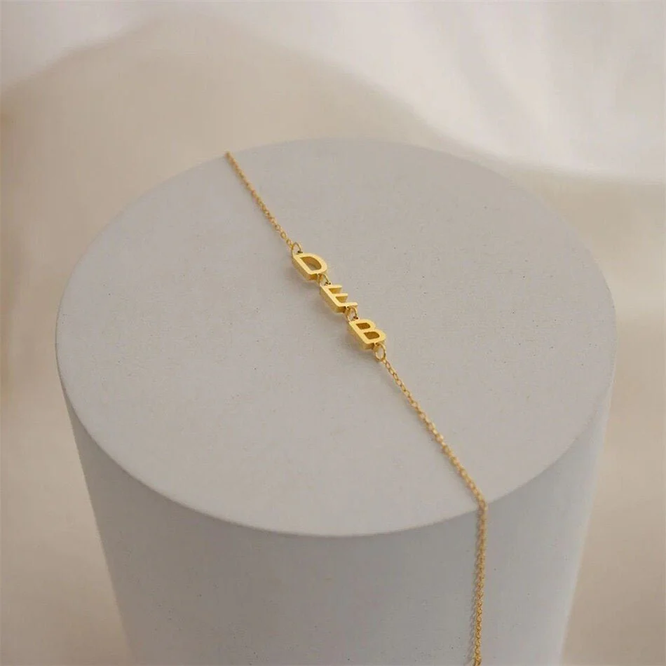 Personalised Losari Letter Bracelet with Customizable Chain