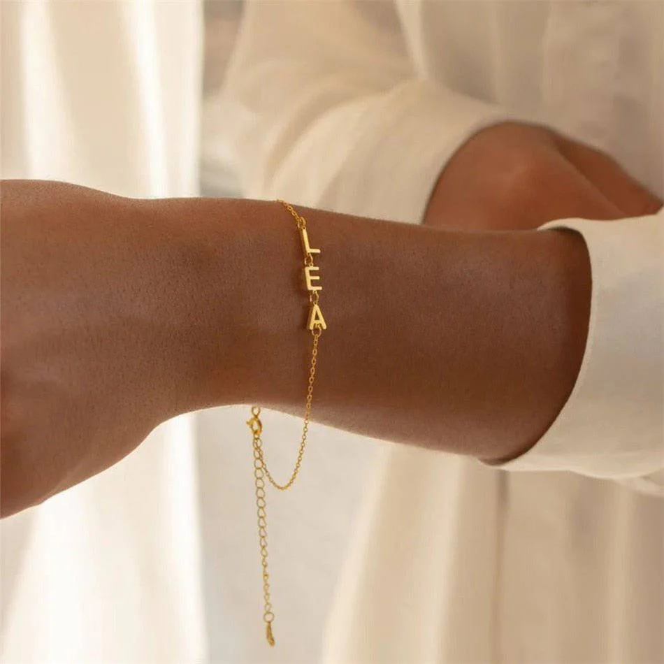 Personalised Losari Letter Bracelet with Customizable Chain - Image 2