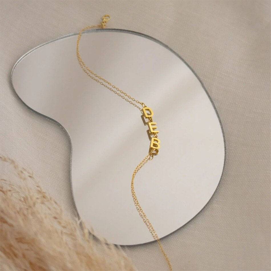 Personalised Losari Letter Bracelet with Customizable Chain - Image 3