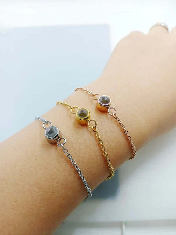 Personalized Photo Projection Dainty Bracelet - Image 3
