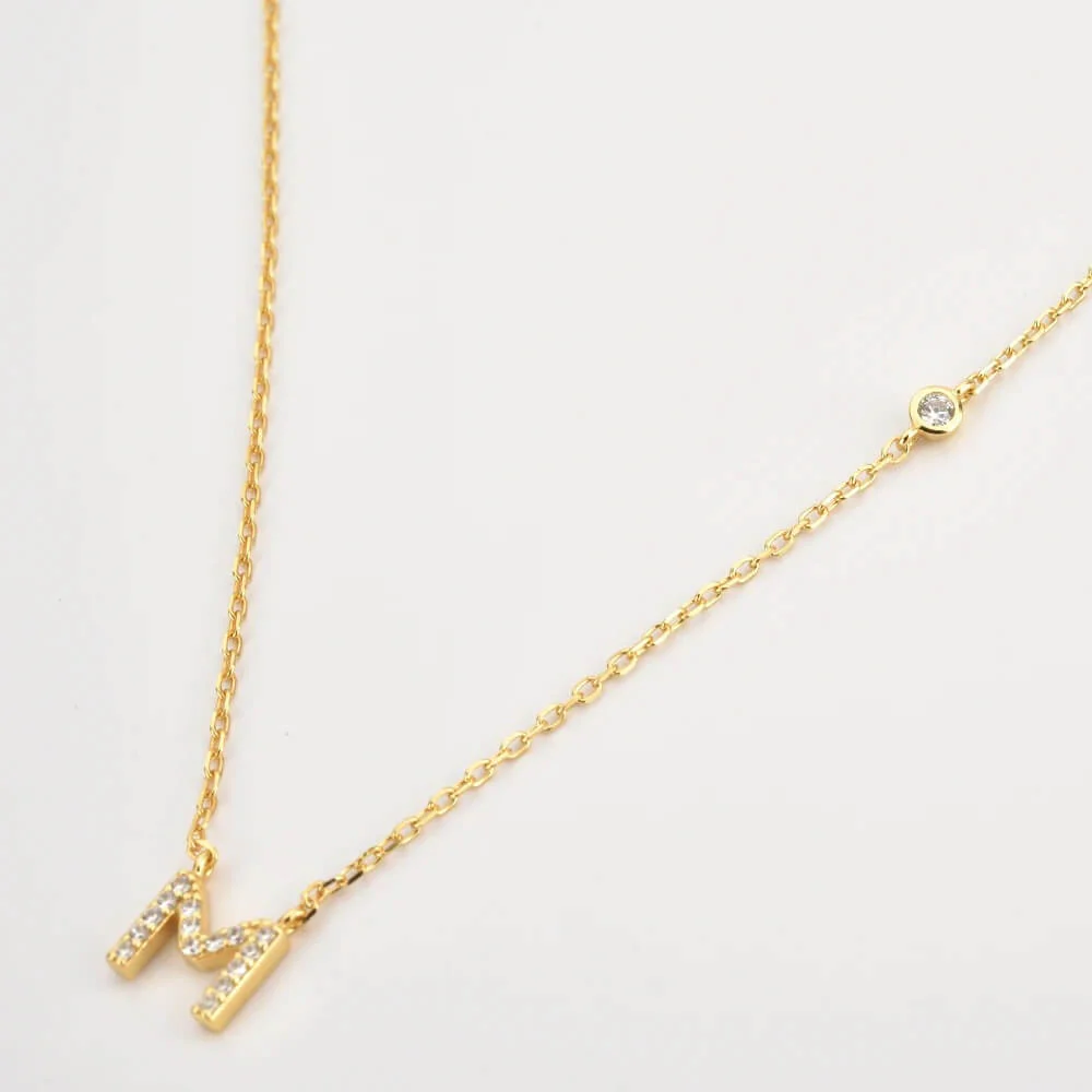 Lumia Zirconia Initial Necklace - Image 2