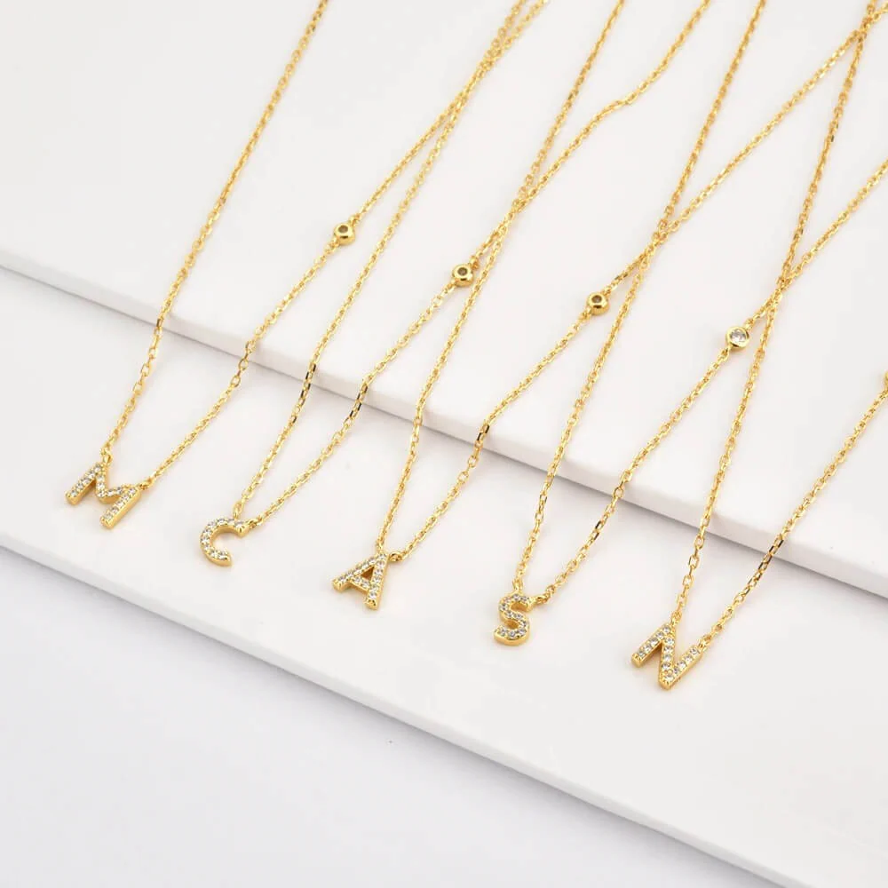 Lumia Zirconia Initial Necklace - Image 4