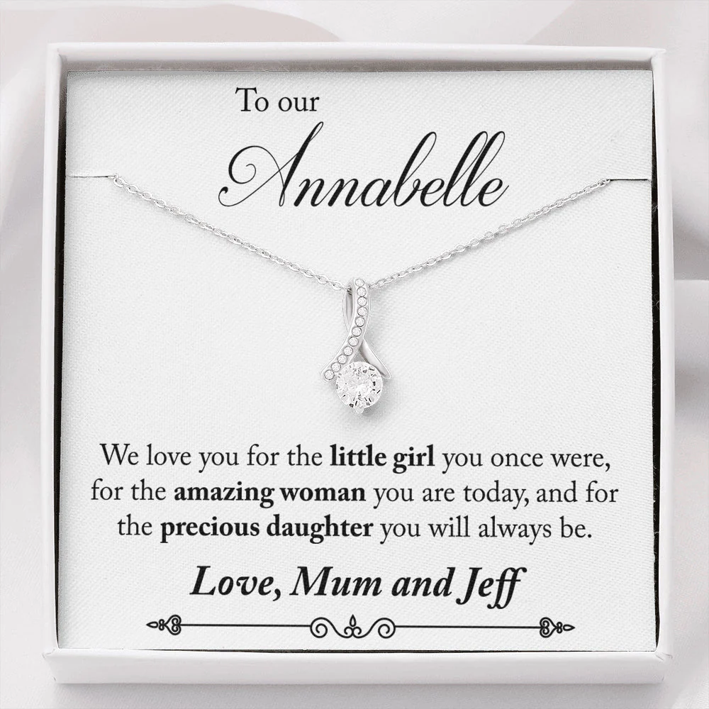 Personalized Allure Ribbon Pendant Necklace