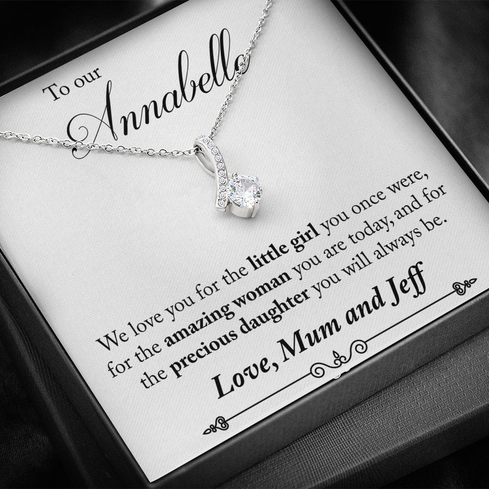 Personalized Allure Ribbon Pendant Necklace - Image 2
