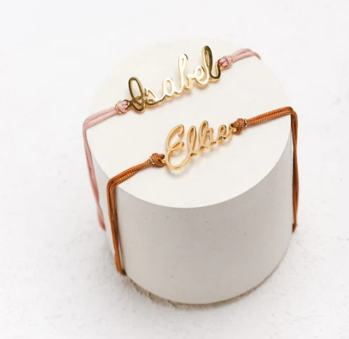 Personalized Stainless Steel Name Bracelet with Colour Rope - Image 3
