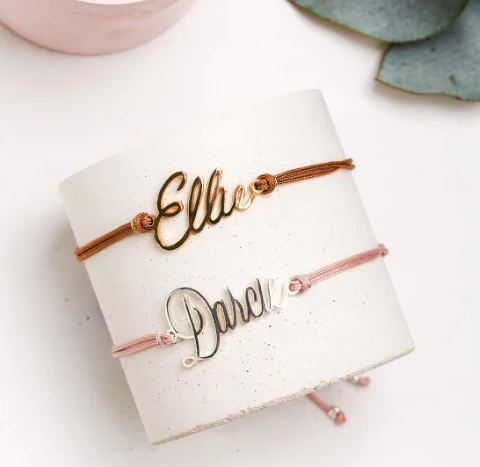 Personalized Stainless Steel Name Bracelet with Colour Rope - Image 5