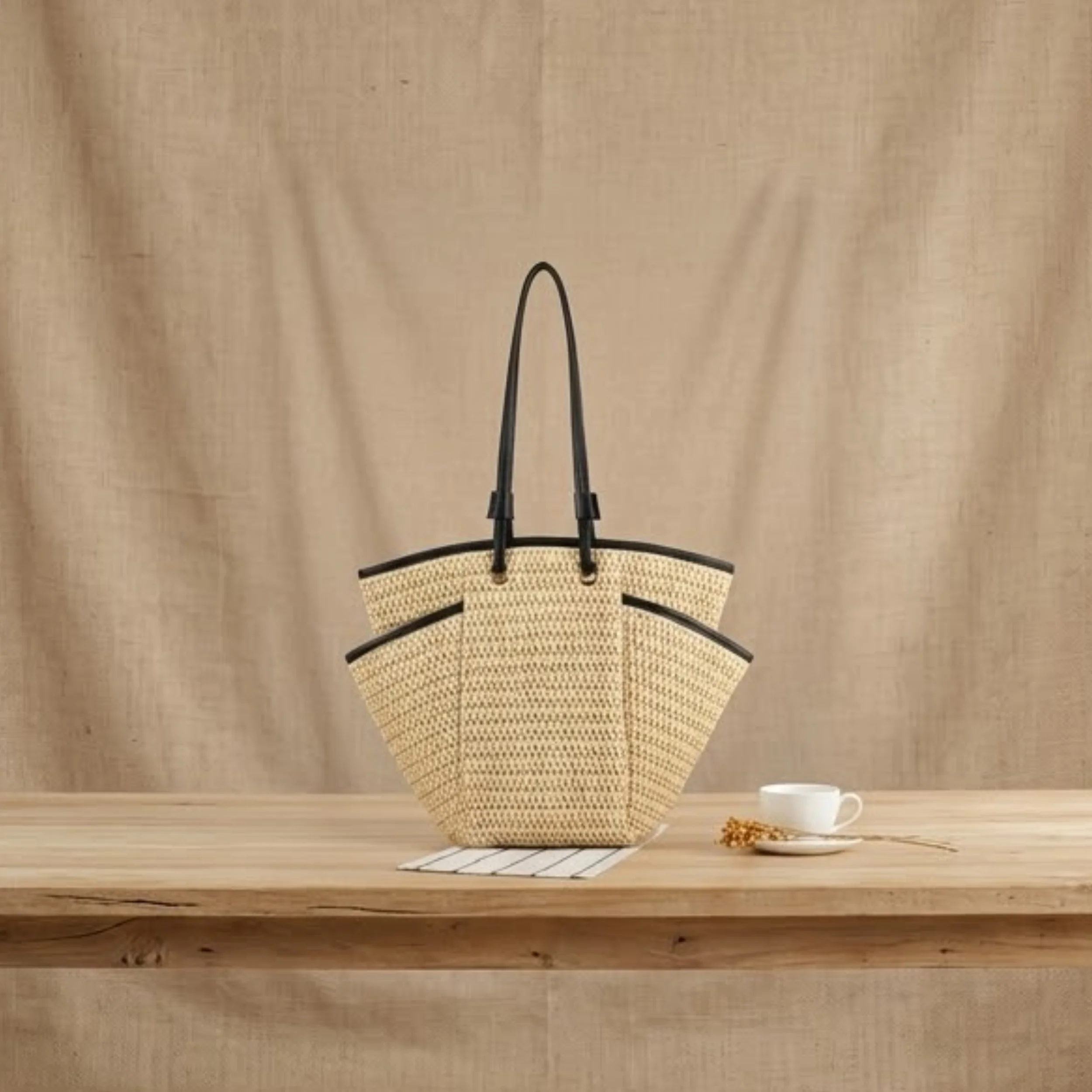 Phoenix Eye Straw Beach Shoulder Bag – Sustainable Bag - Image 3