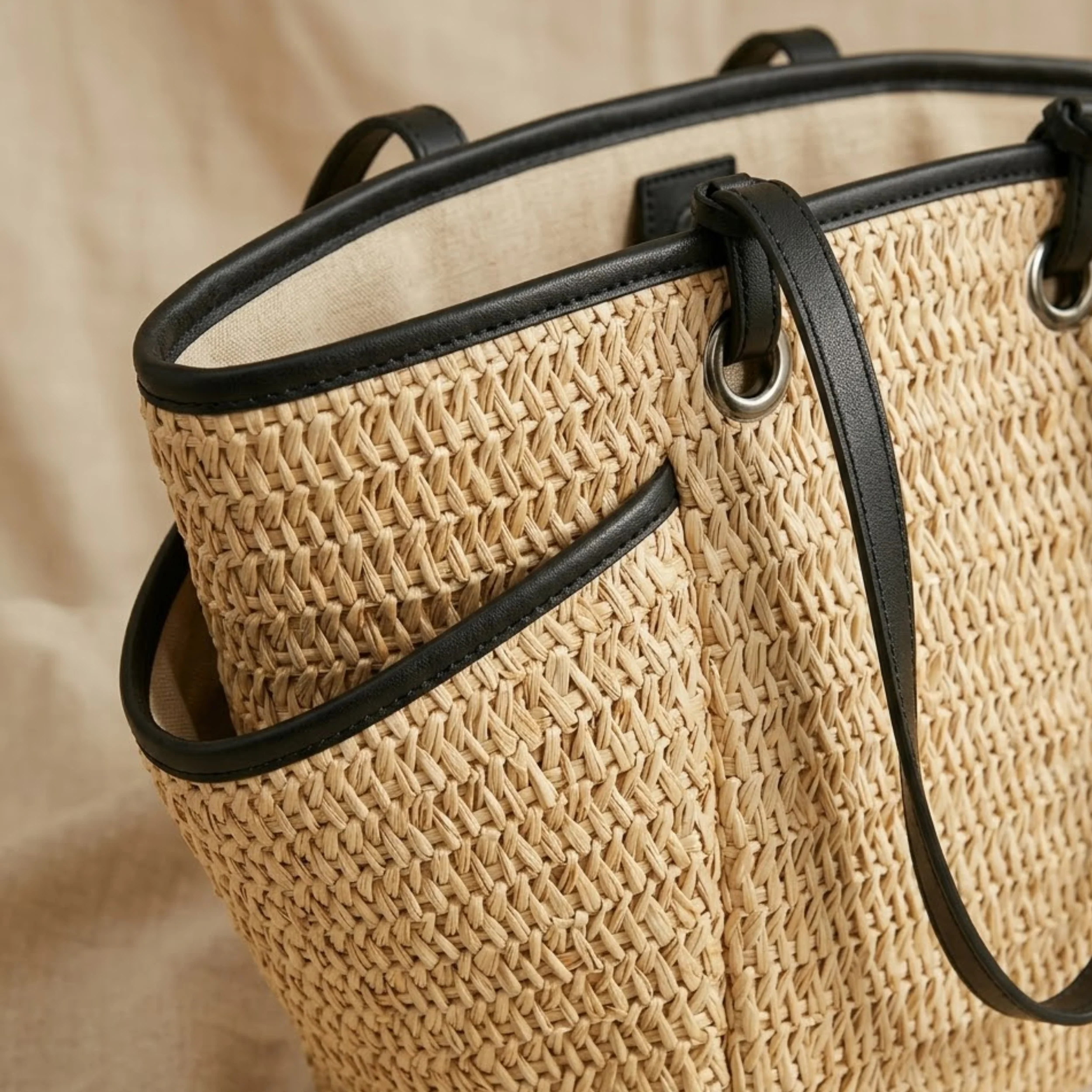 Phoenix Eye Straw Beach Shoulder Bag – Sustainable Bag - Image 4