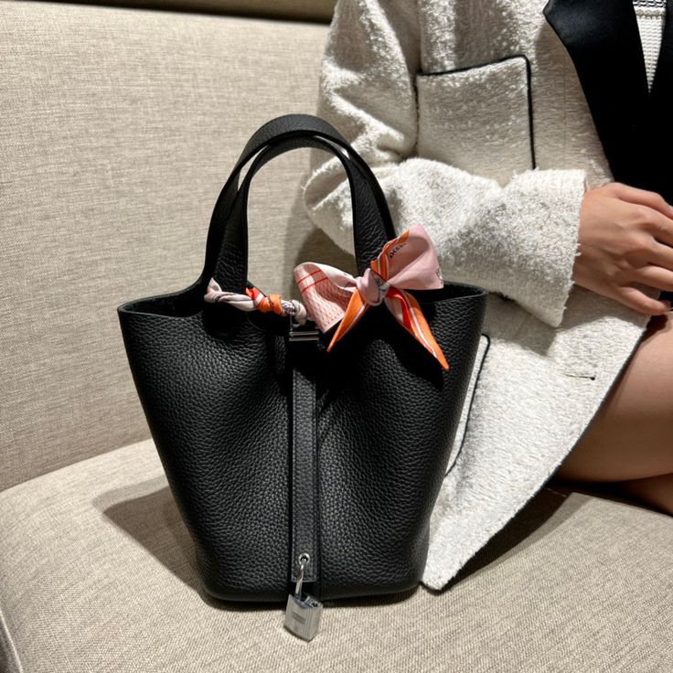 Vegan Leather Bucket Bag - Image 12