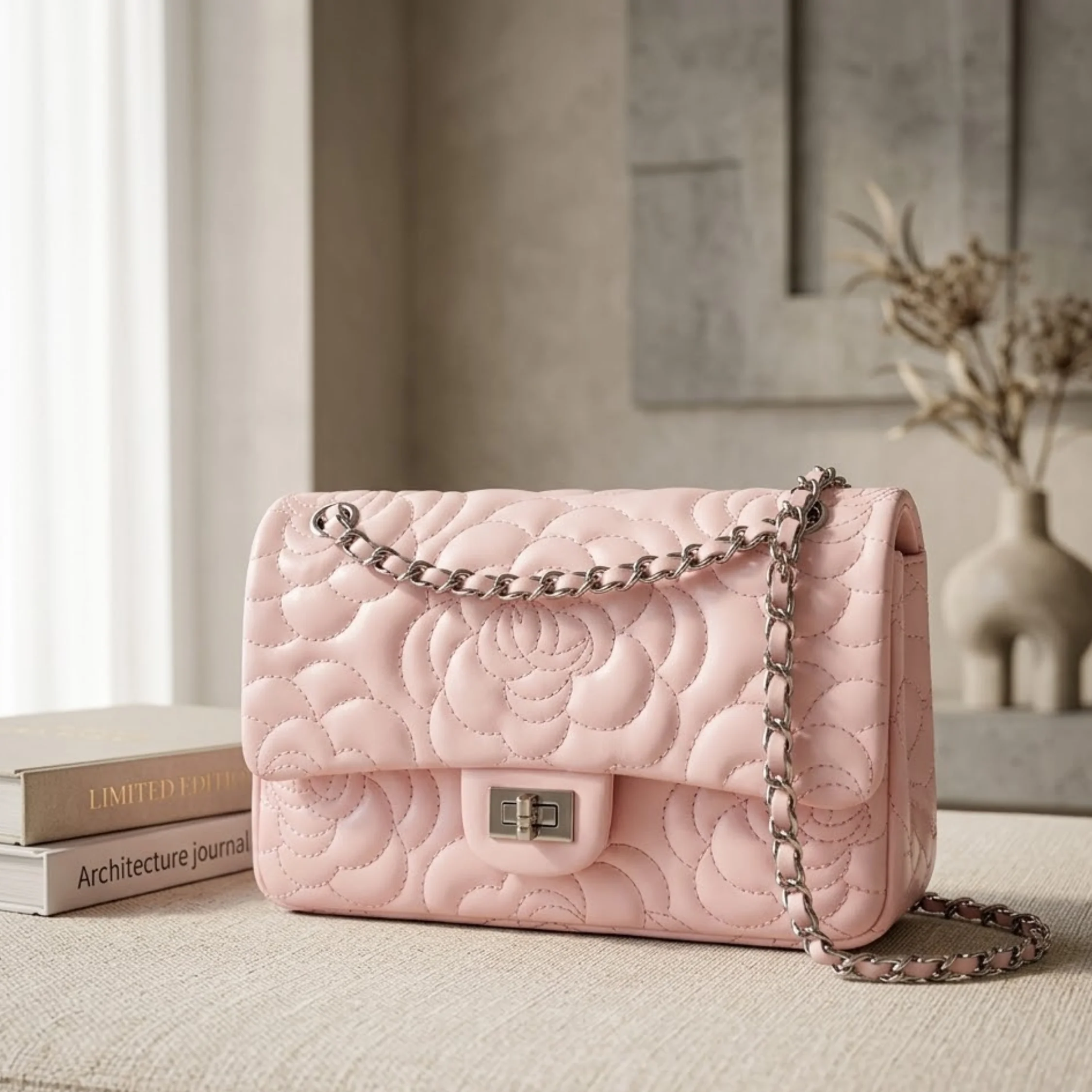 Ravienne Genuine Sheepskin Chain Crossbody Bag - Image 5