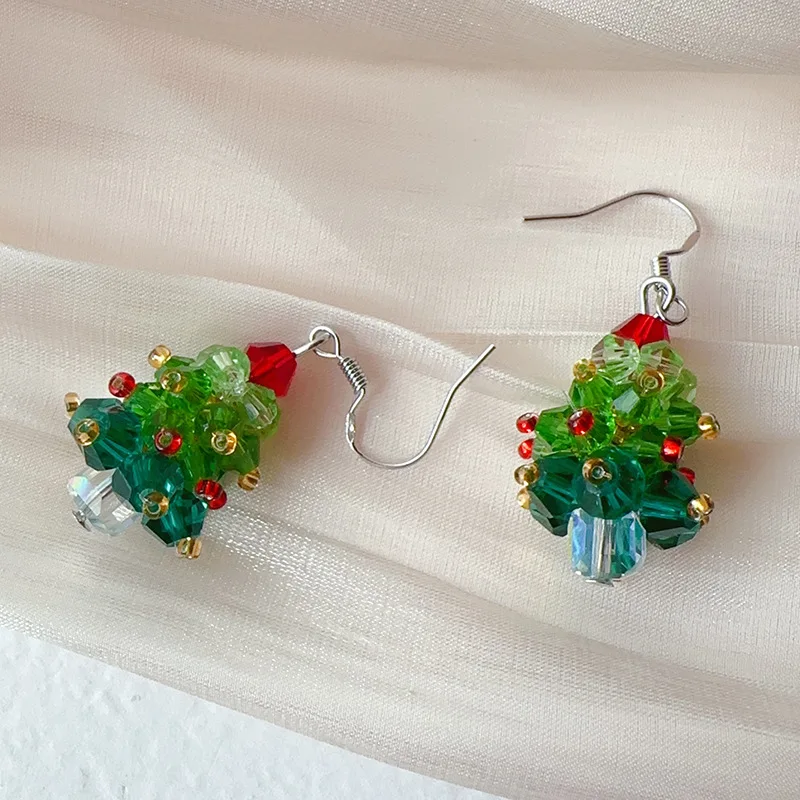 Red and Green Christmas Tree Earrings - Image 5