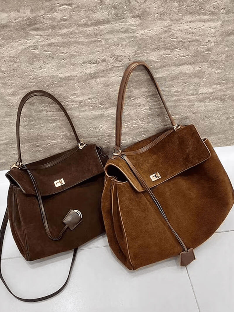 Elarna Vegan Suede Chic Handbag - Image 5