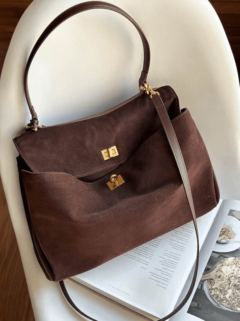 Elarna Vegan Suede Chic Handbag - Image 8