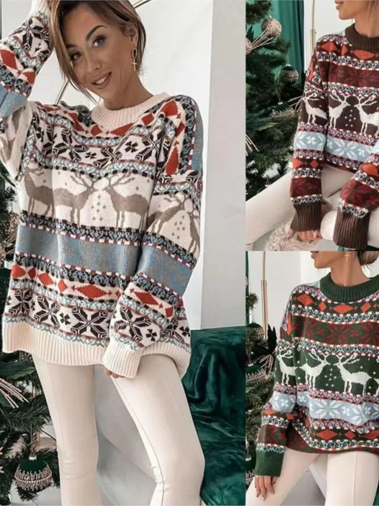 Royal Reindeer Pattern Sweater - Image 6