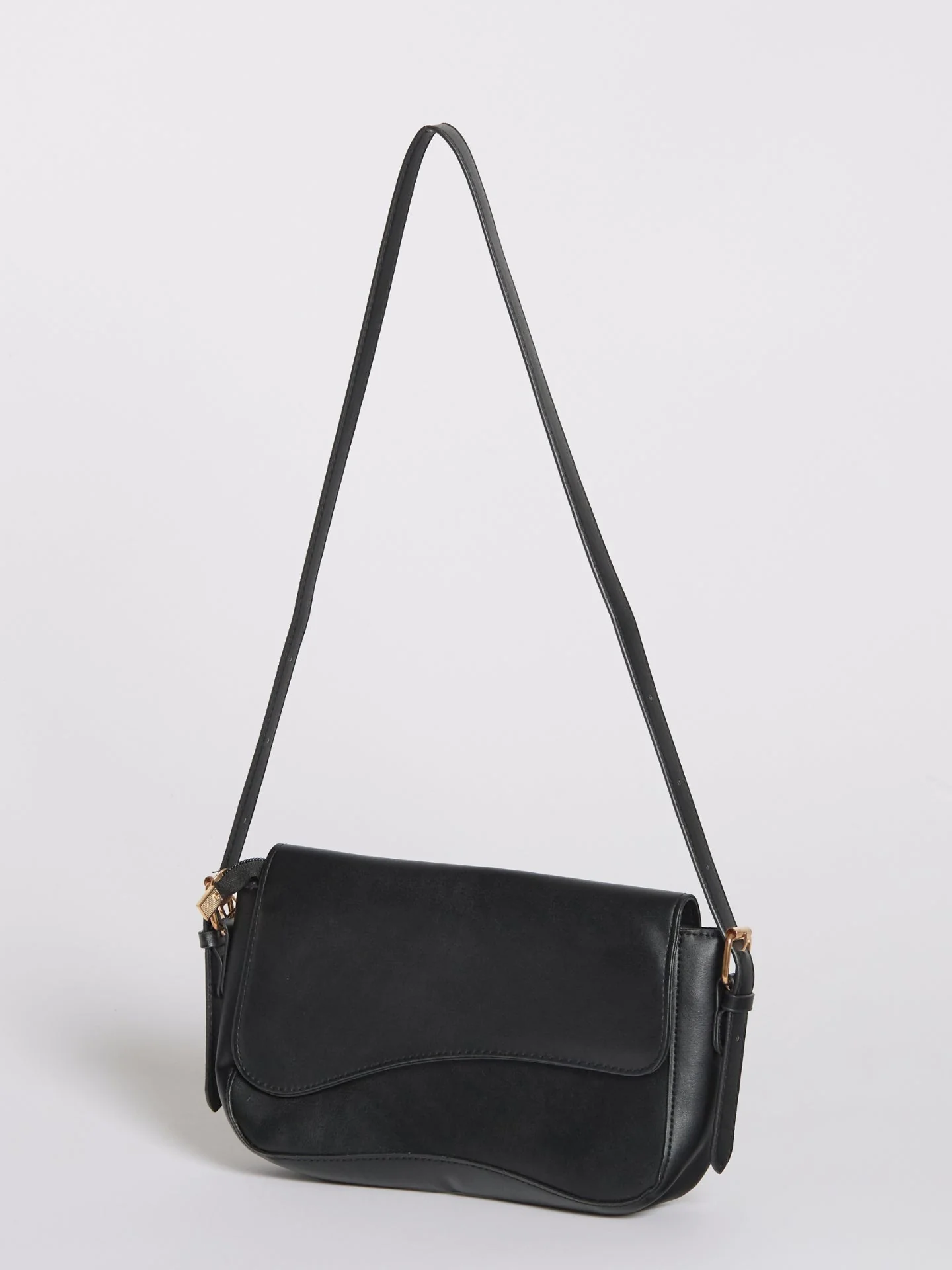 Saraya Crescent Vegan Leather Shoulder Bag