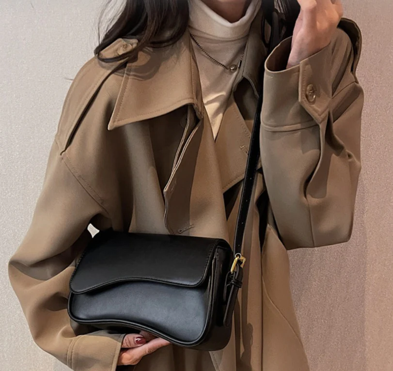 Saraya Crescent Vegan Leather Shoulder Bag - Image 7