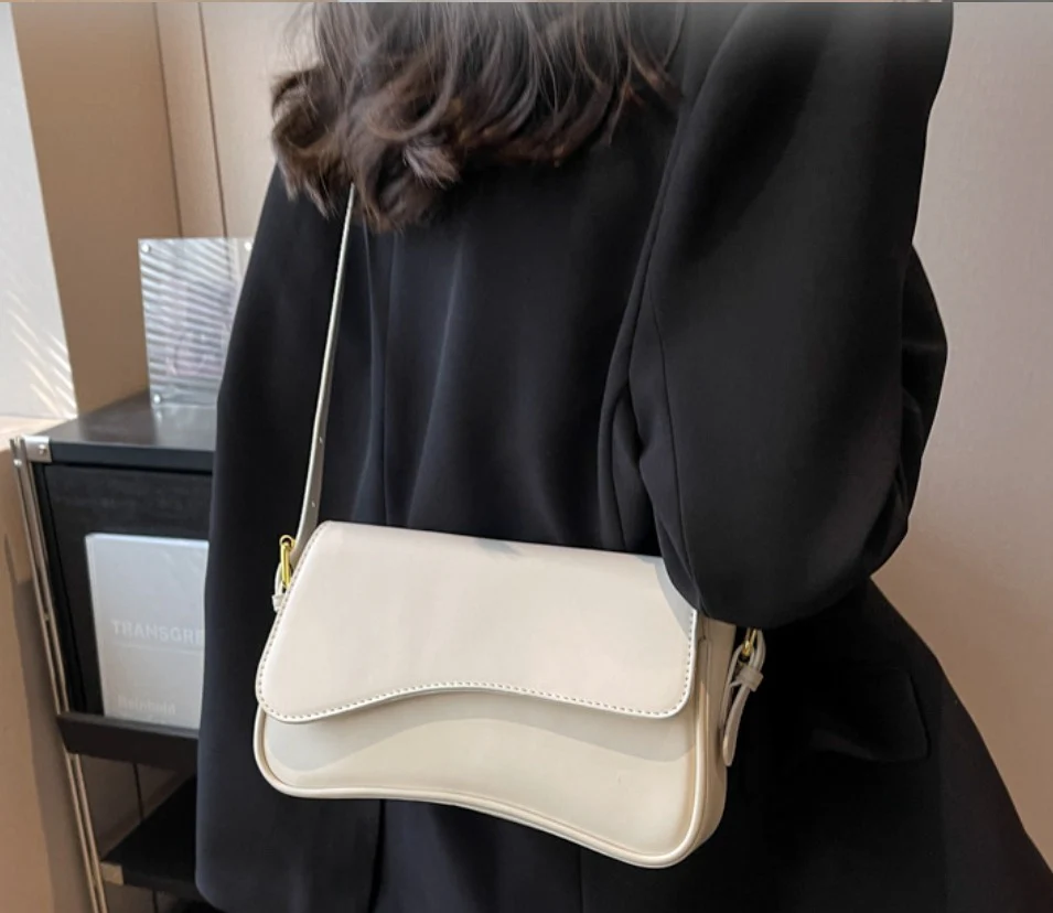 Saraya Crescent Vegan Leather Shoulder Bag - Image 8
