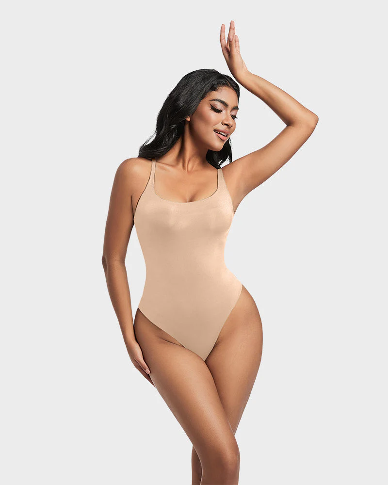 Sculpted Confidence Sleeveless Scoop Neck Thong Bodysuit - Image 10