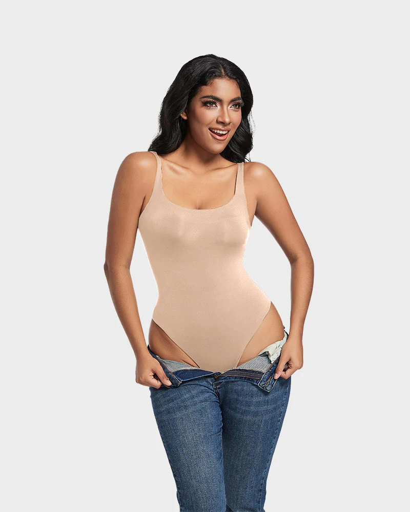 Sculpted Confidence Sleeveless Scoop Neck Thong Bodysuit - Image 11